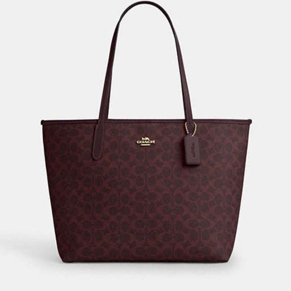 NWT coach City Tote Bag In Signature Canvas - Picture 1 of 5